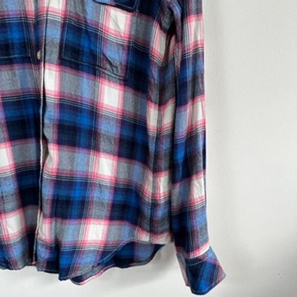 GAP Pendleton Plaid Shirt Button Front Long Sleeve Women's SMALL Blue Pink - Picture 3 of 10